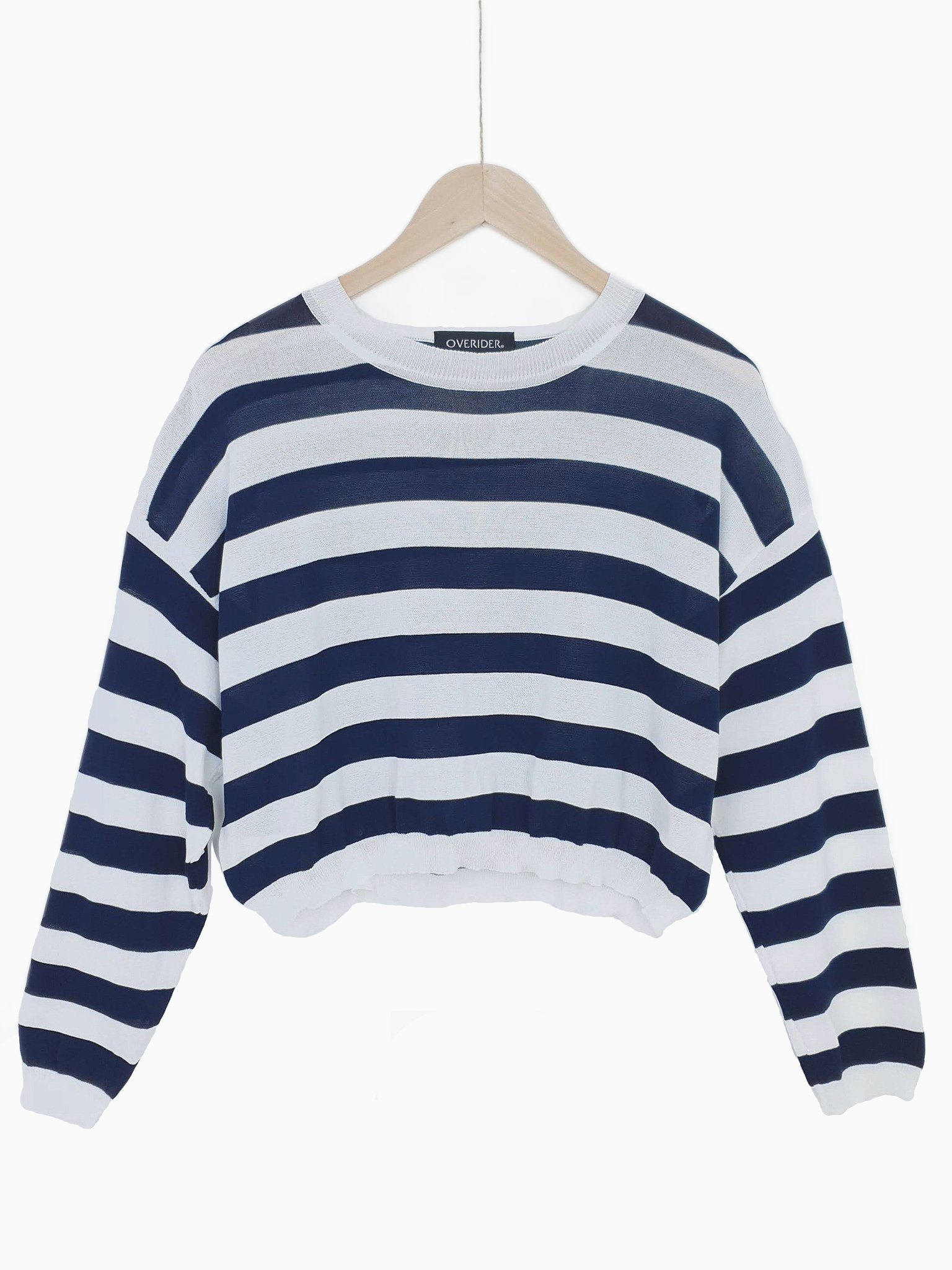DITZA | Striped Sweater Top | Navy