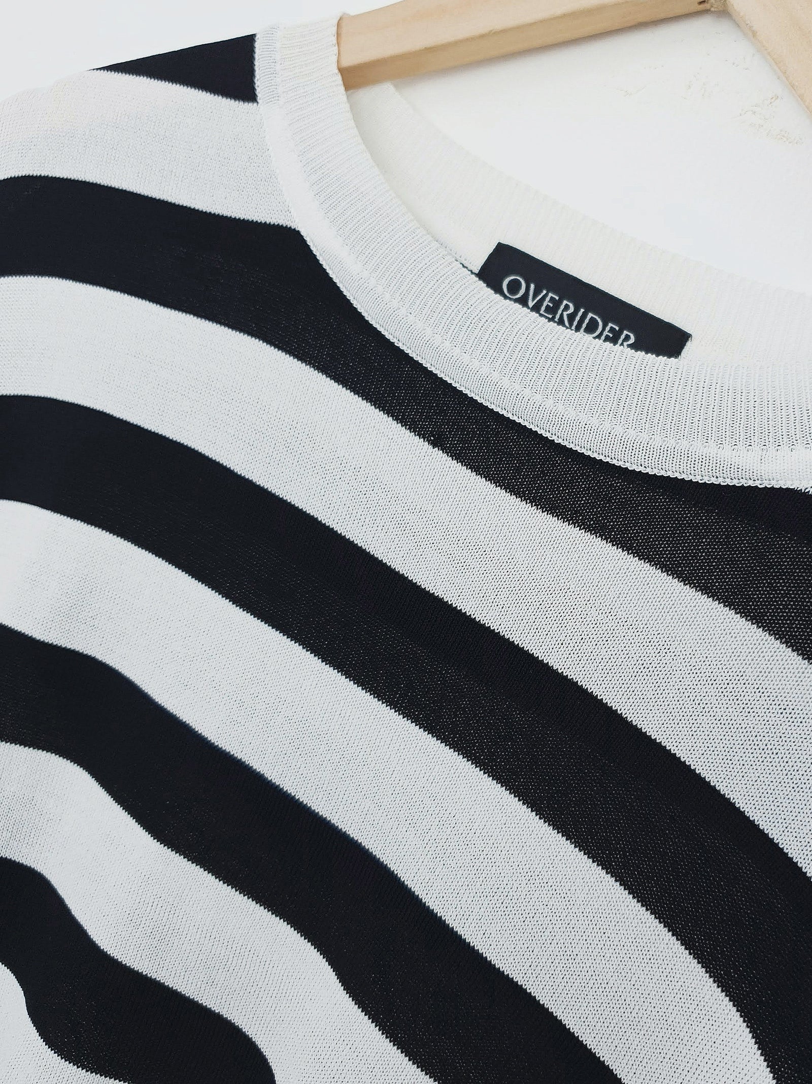 DITZA | Striped Sweater Top | Black