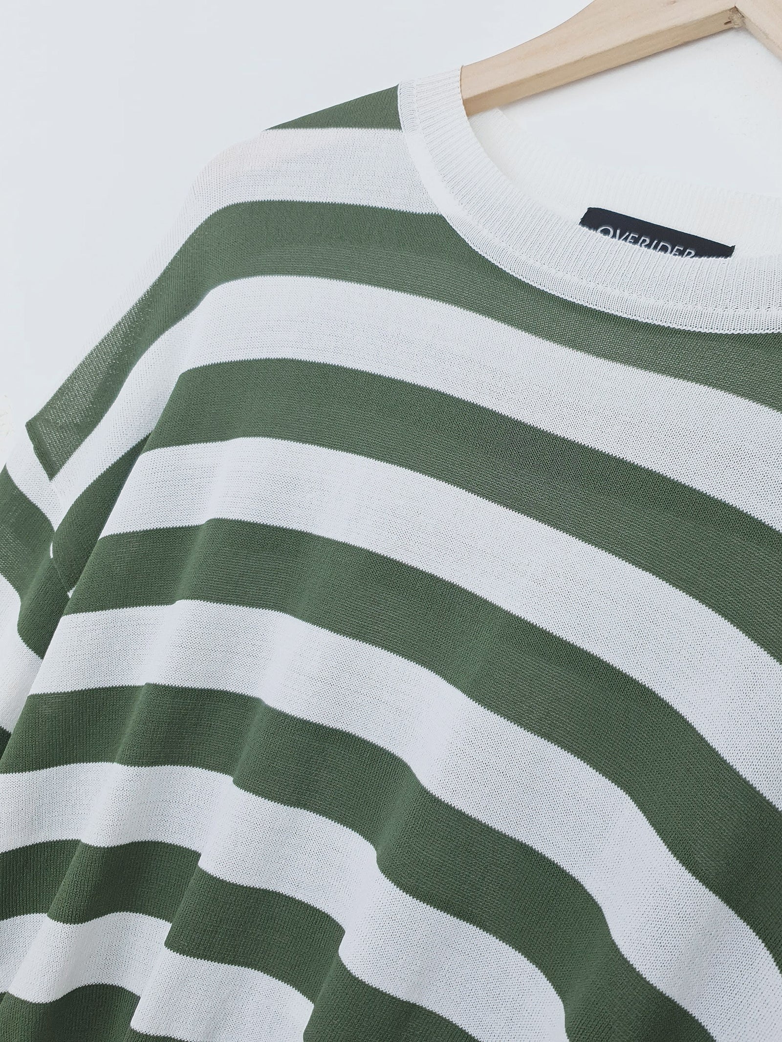 DITZA | Striped Sweater Top | Khaki