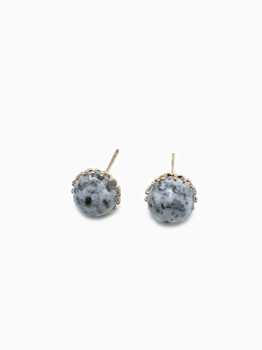 Natural Stone | Stud Earrings | Gold