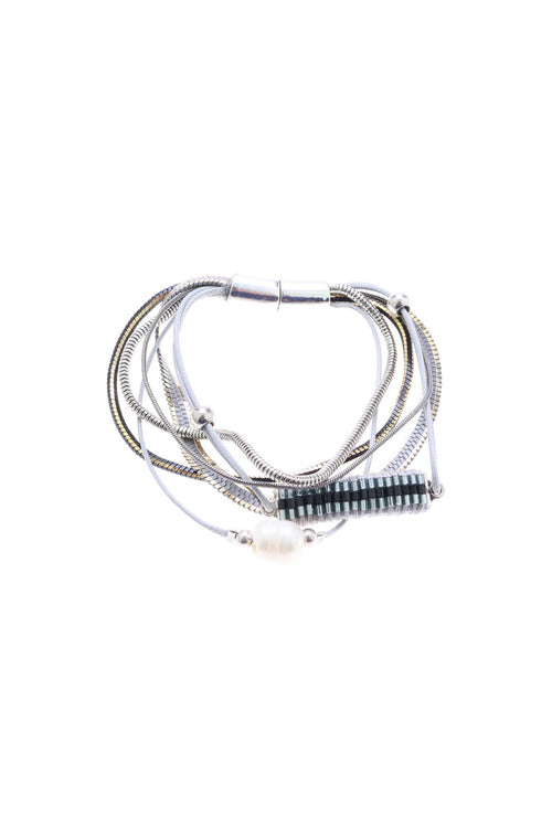 ROMANE - Metal & Pearl Bracelet