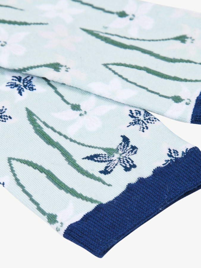 Spring Flowers | Patterned Socks | Green/Navy
