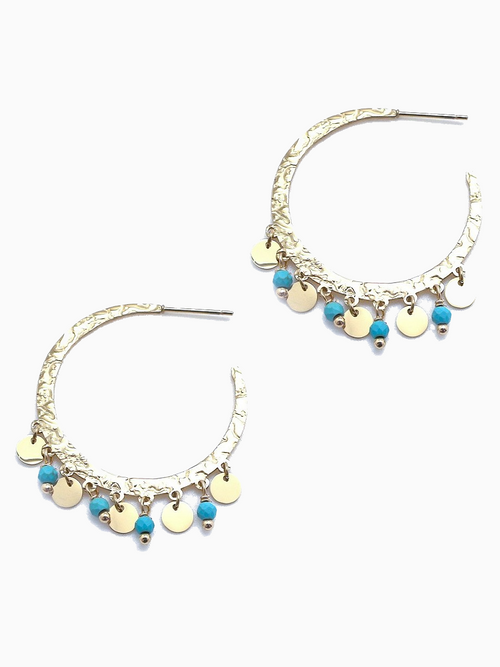 Turquoise Charm | Earrings | Gold