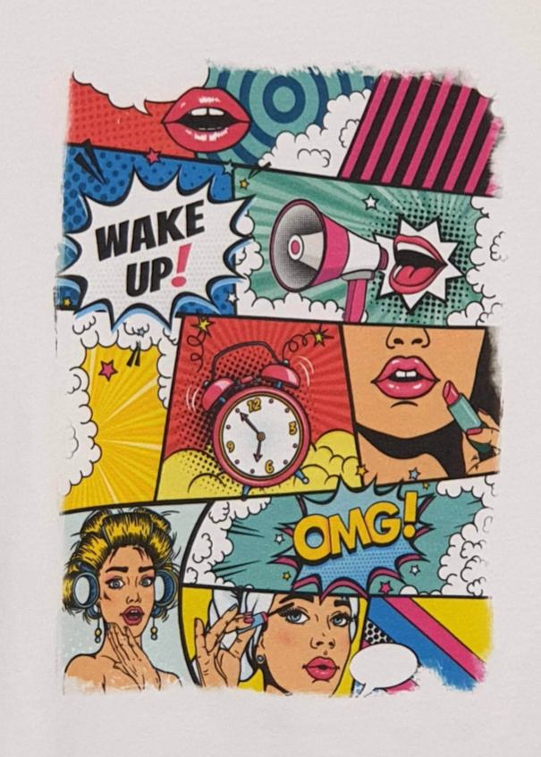 WAKE UP  - Girls Comic Art T-Shirt