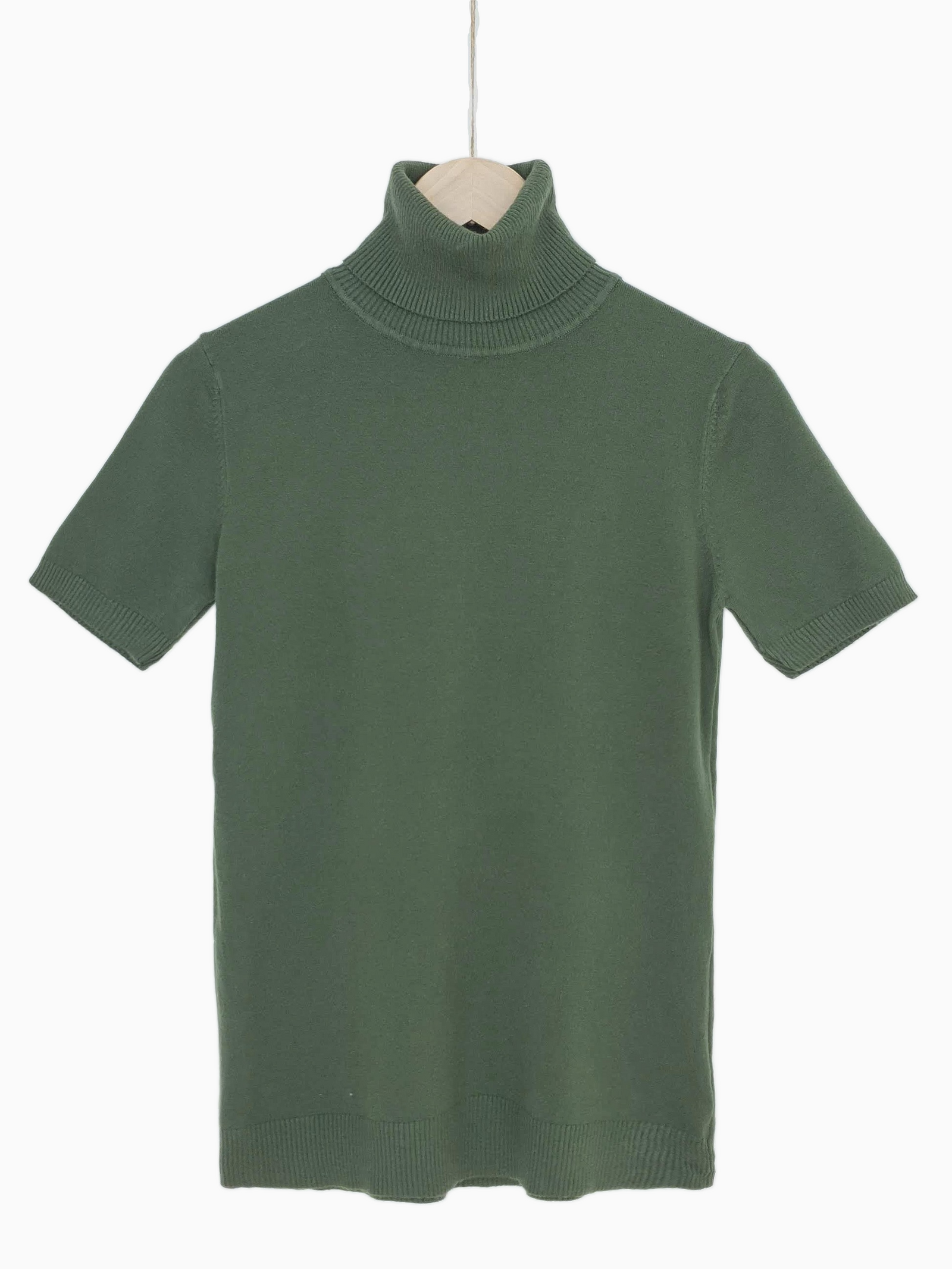 ISABELLA Roll Neck Short Sleeve Jumper Khaki