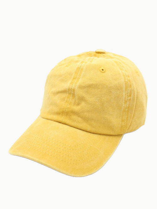 BROOKLYN | Washed Cotton Baseball Cap | Yellow