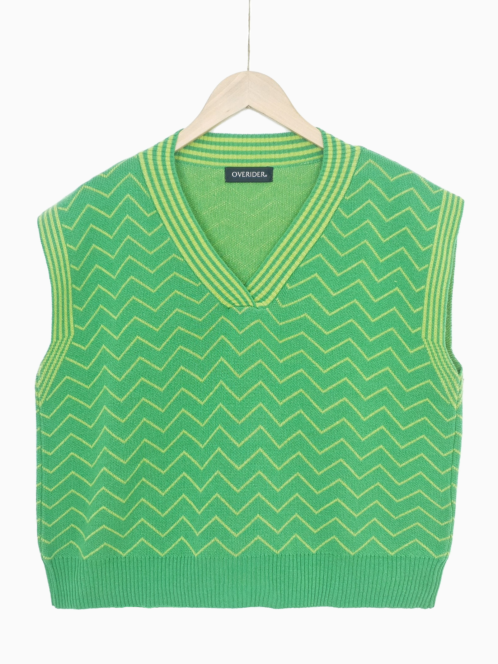 TILDA | Women's Cashmere Blend Chevron Vest | Green