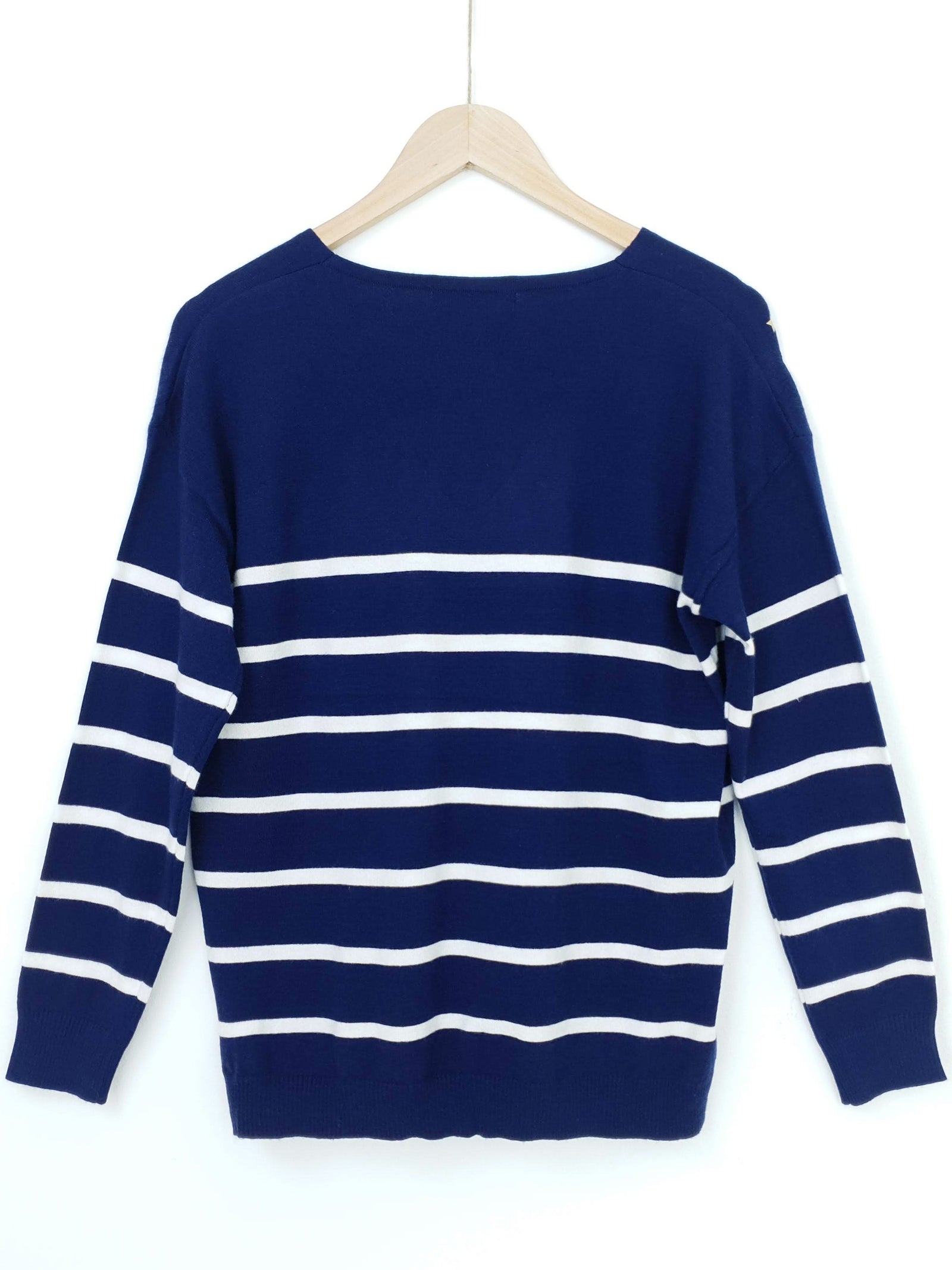 ALICIA | Knitted Star & Striped Jumper | Navy