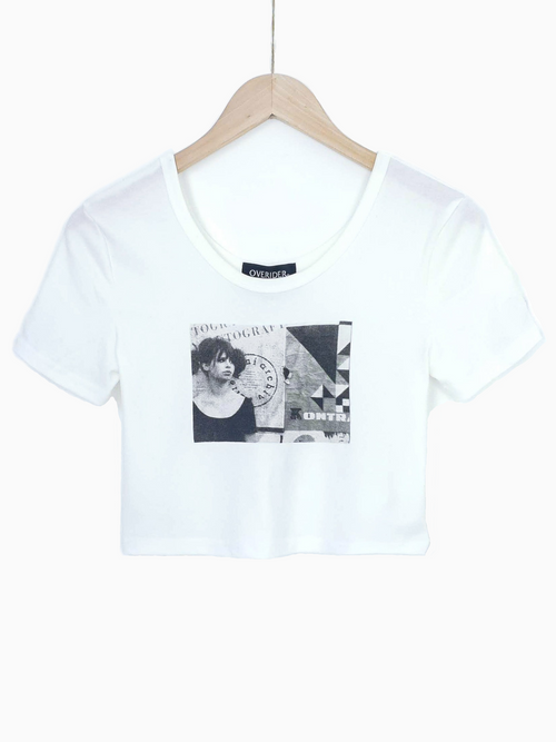 ANYA | Cropped Graphic Tshirt | White