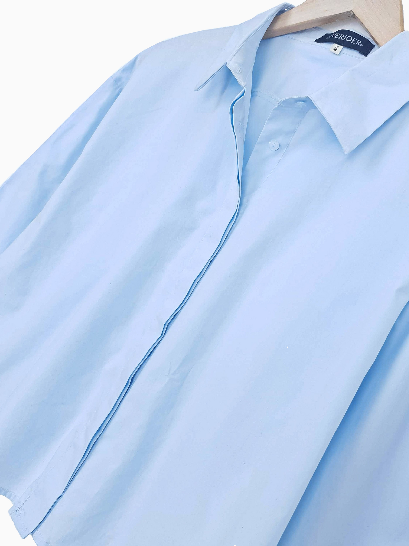 SIMONE | Cropped Classic Shirt | Pale Blue
