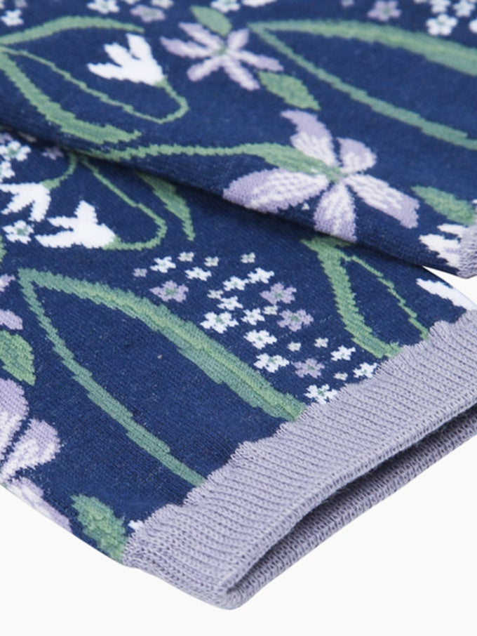 Spring Flowers | Patterned Socks | Navy/Lilac