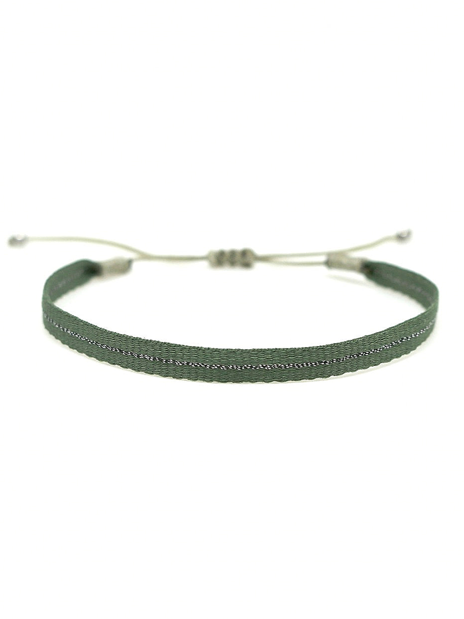 Woven Fabric Wristband Bracelet | Green