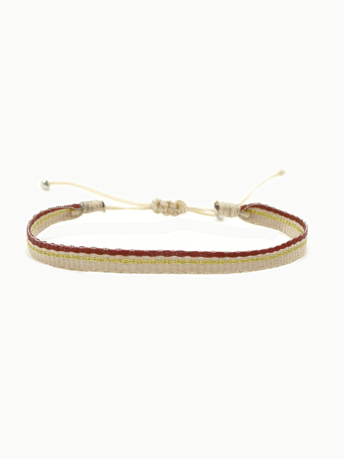 Woven Fabric Wristband Bracelet | Red Edge