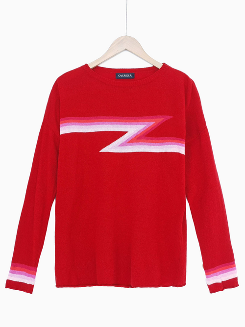 ZIGGY STRIPE - Cashmere Blend Jumper - Red & Pinks