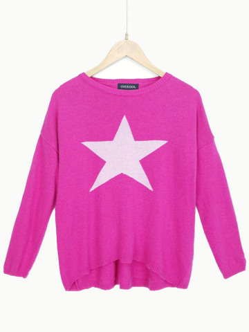 STAR JUMPER - Cashmere Blend Jumper - Blue / Navy <br> ONLINE EXCLUSIVE - FREE DELIVERY