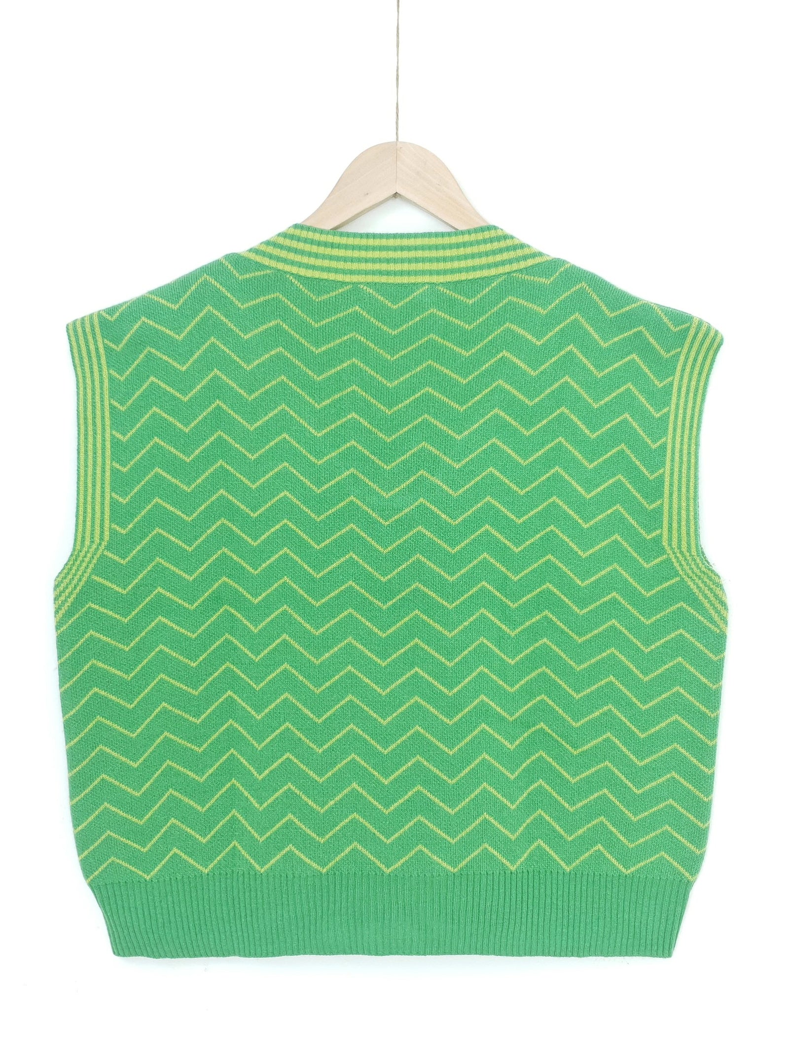 TILDA | Women's Cashmere Blend Chevron Vest | Green